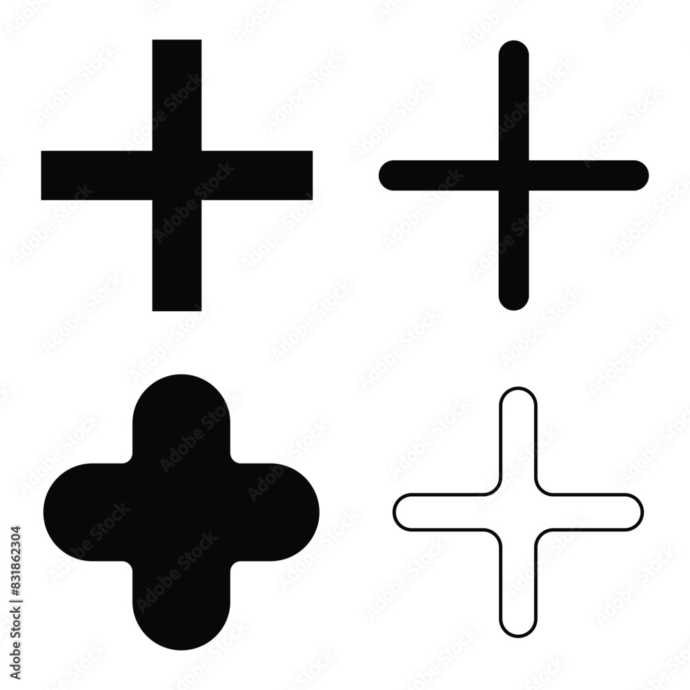 Obraz premium add icon, plus or increase illustration design