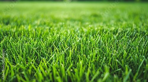 Wide background image of green carpet of manicured grass. Beautiful grass texture on bright green manicured lawn, field, meadow. , generated by artificial intelligence, 4k high-definition wallpapers, 