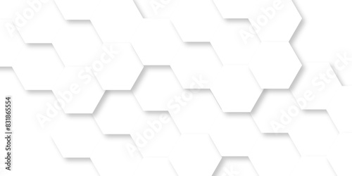 Abstract vector background with hexagonal wall hexagon polygonal pattern background. seamless bright white minimal abstract honeycomb background. 