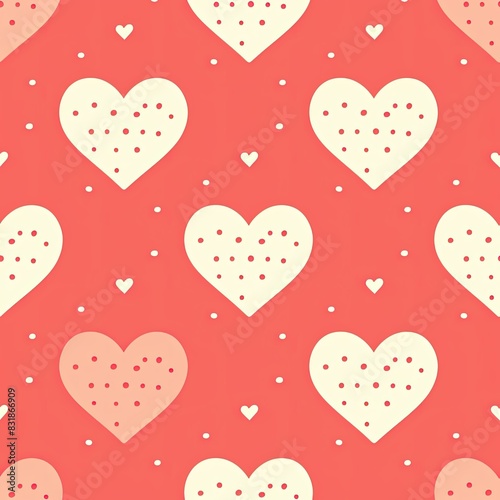 heart icon pattern, pink background and white hearts 