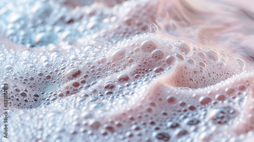 A close-up shot of a foamy surface on the water, perfect for illustrating concepts related to waves, surfacing, or aquatic life A close-up shot of a foamy surface on the water, perfect for illustrating concepts related to waves, surfacing, or aquatic life