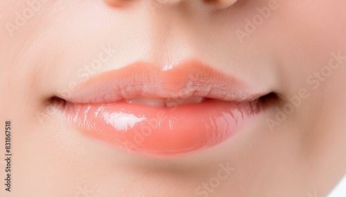 アジア人女性の綺麗な口元 リップ Asian woman's beautiful mouth, lips, white skin