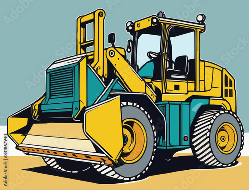 a   compactor construction equipment vector illustration line art