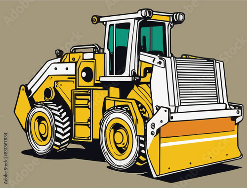 a   compactor construction equipment vector illustration line art