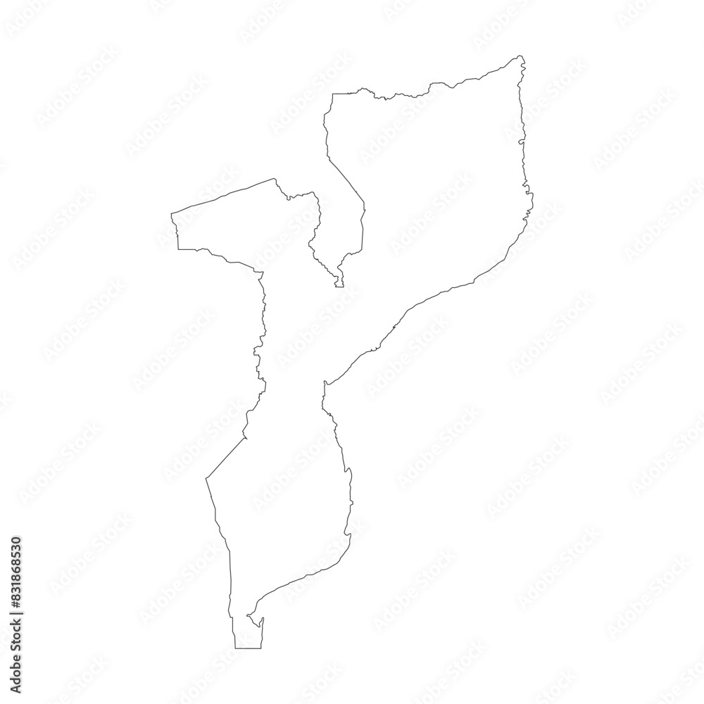 mozambique map icon