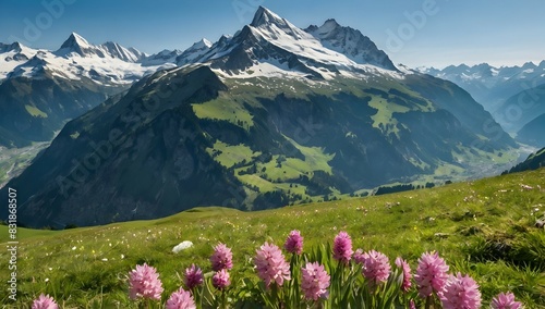 Beautiful spring mountains of Switzerland