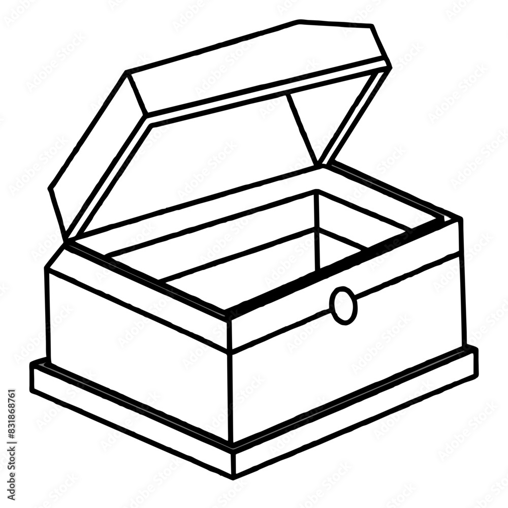 outline of an open jewelry box. outline of an open jewelry box.