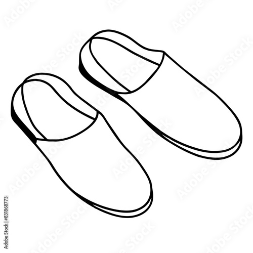 pair of white, cozy house slippers.