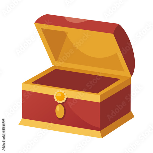 classic treasure chest with an open lid.