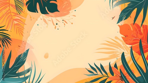 Wallpaper Mural Modern tropical background. Jungle plants nature backdrop. Summer palm leaves wallpaper. Torontodigital.ca
