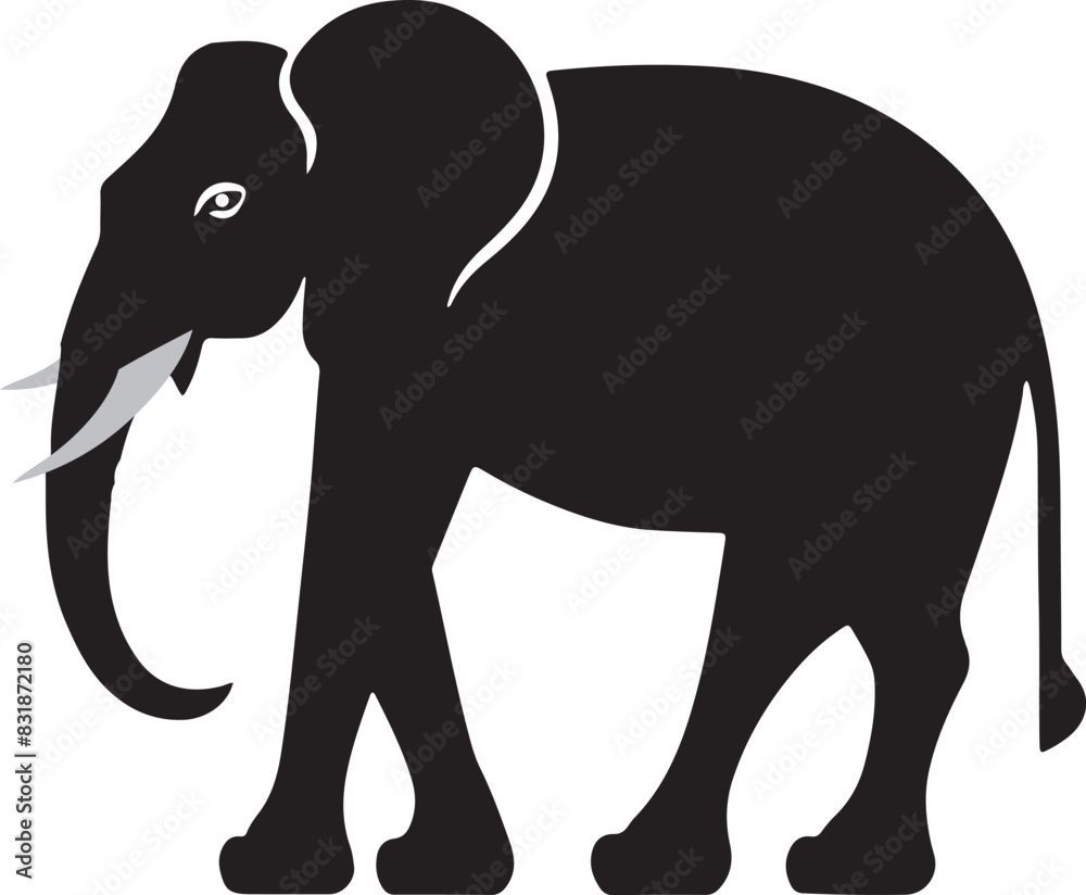Fototapeta premium elephant illustration vector silhouette 