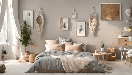 sandinavian style room decoration. photo