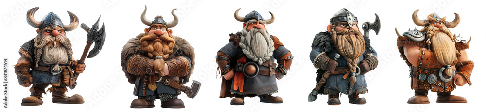 Collection of viking man Sticker set, png, generated ai Collection of viking man Sticker set, png, generated ai