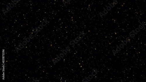 Glittering night sky with twinkling yellow stars, surrealist starry background, glamour CG animation 4K. photo