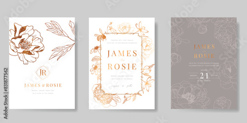 Beige and pink Luxury Wedding Invitation, start invite thank you, rsvp modern card Design in Night sky with  little star moon sun and space decorative Vector elegant rustic template