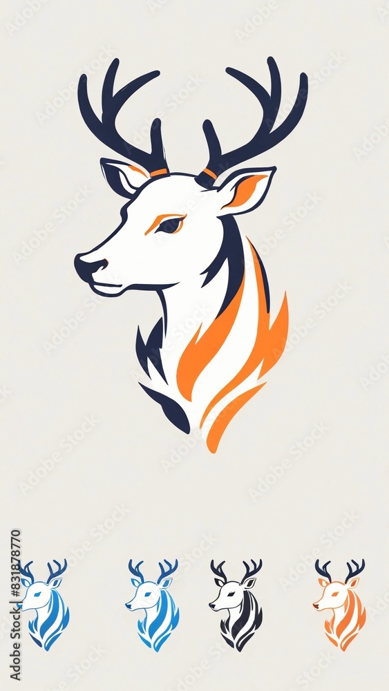 Vector icon deer head illustration Vector icon deer head illustration