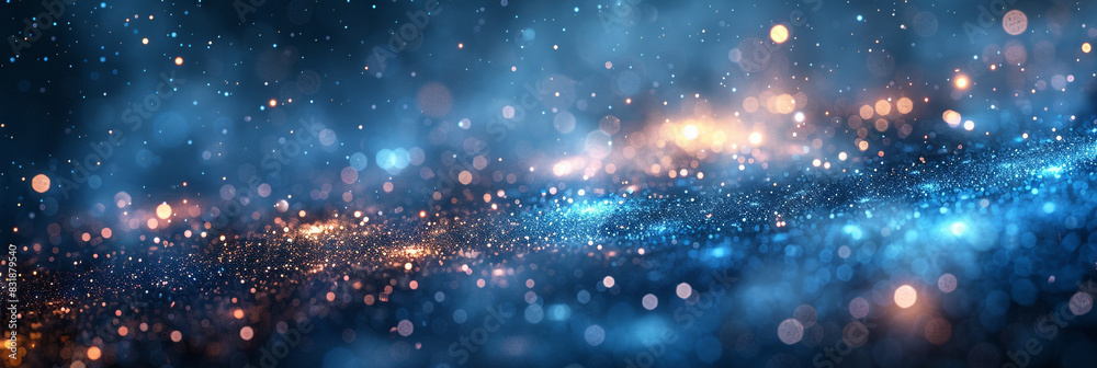 Digital light blue and light Yellow particles wavy and light abstract background with shining dots stars Digital light blue and light Yellow particles wavy and light abstract background with shining dots stars