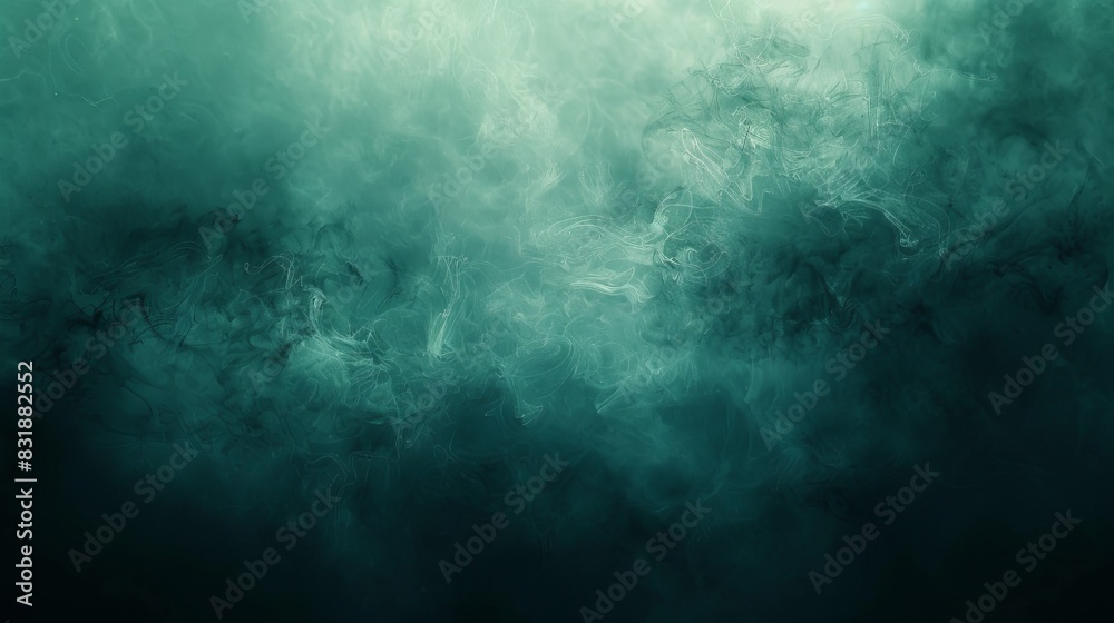 A green background with smoke and steam