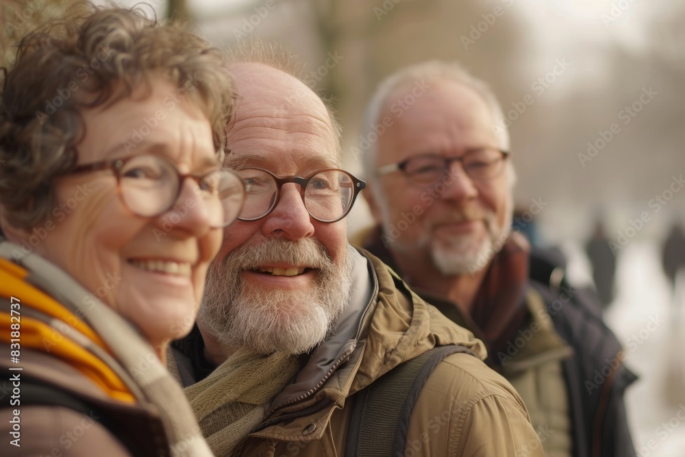 Portrait of a happy senior couple looking at camera in the park Portrait of a happy senior couple looking at camera in the park