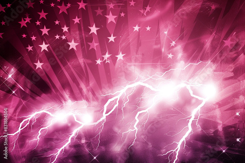 Wallpaper Mural Energetic magenta and ivory bolts with an artistic stars and stripes motif. Torontodigital.ca