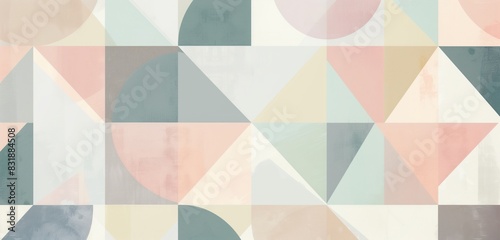 Wallpaper Mural Minimalist geometric patterns in pastel shades for a stylish and contemporary wallpaper design ideal for bedrooms. Torontodigital.ca