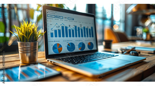 Business audit stock financial finance management on analysis data strategy with graph accounting marketing or report chart economy investment research profit concept.