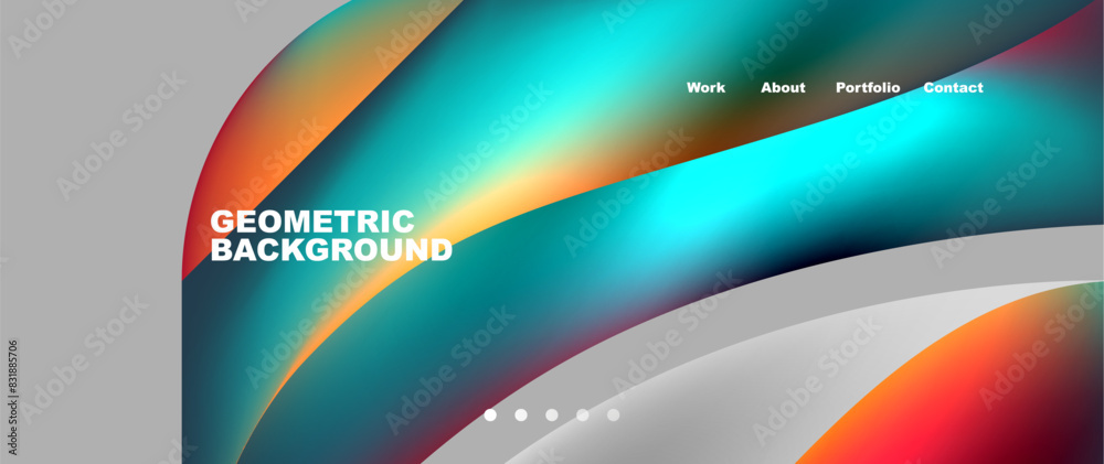 Fototapeta premium Web page design with geometric elements - circle and wave. Techno art concept. Vector Illustration For Wallpaper, Banner, Background, Card, Book Illustration, landing page