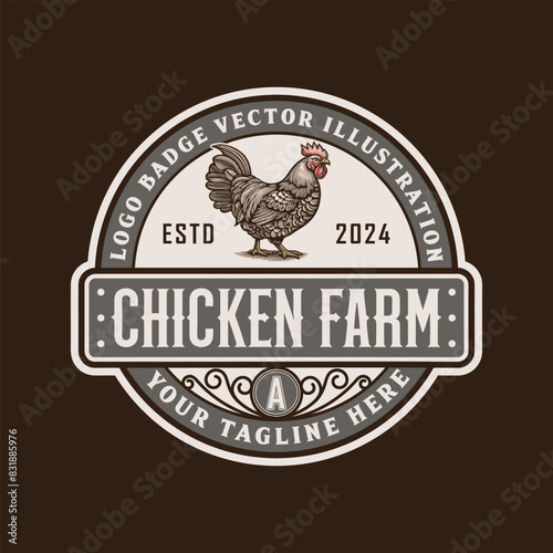 Chicken Farm Logo. For business template illustration