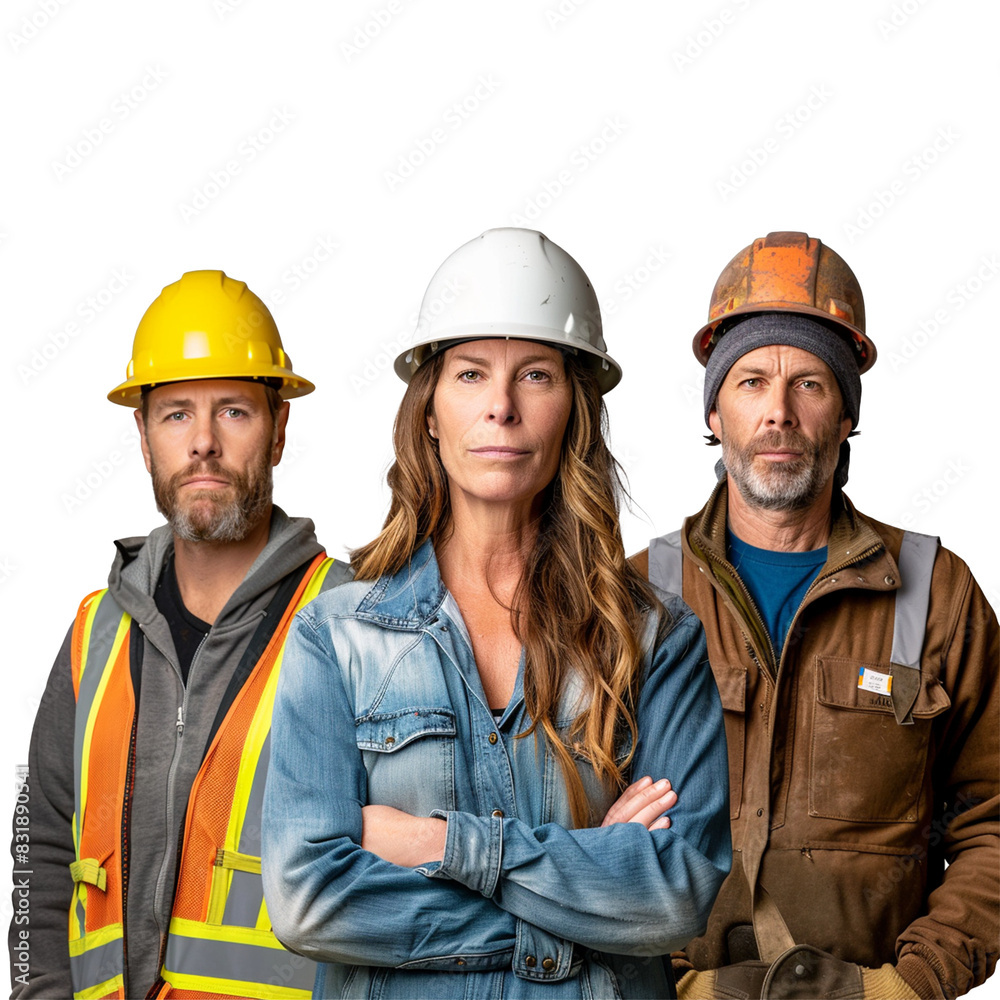 Construction Workers Team Isolated Construction Workers Team Isolated