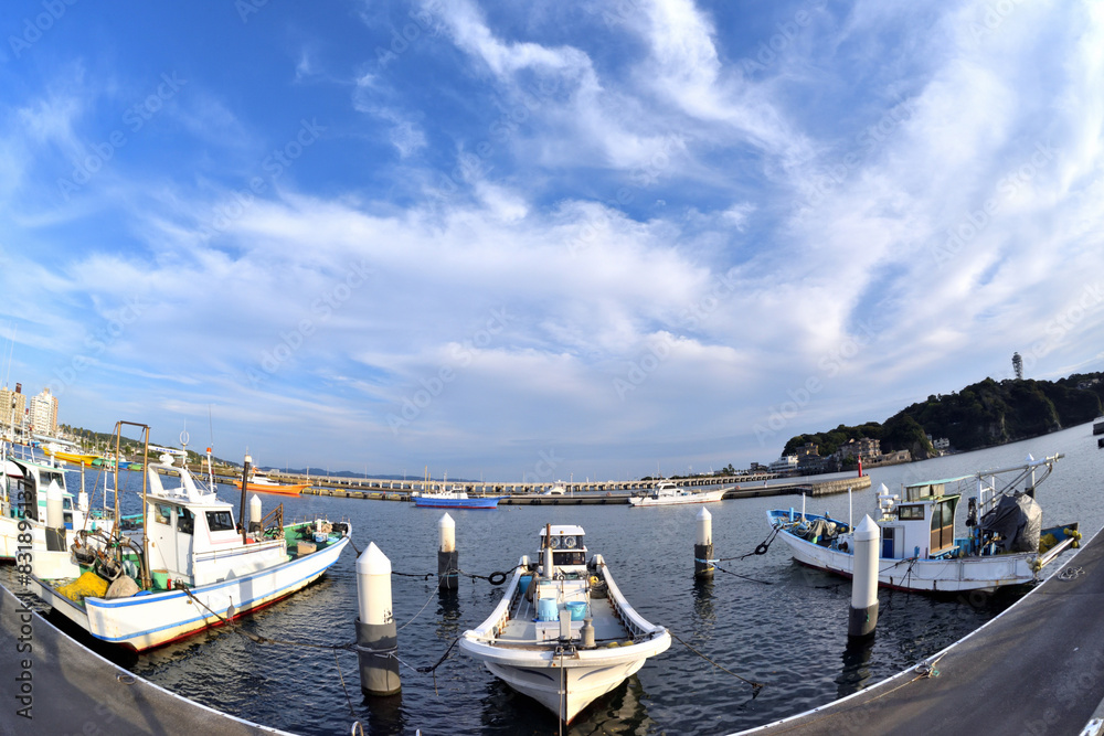 Fototapeta premium 片瀬漁港から見る江の島