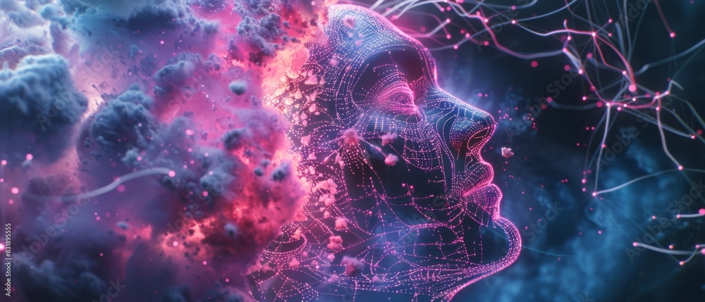 Design a dynamic scene where telepathic performers create intricate Design a dynamic scene where telepathic performers create intricate