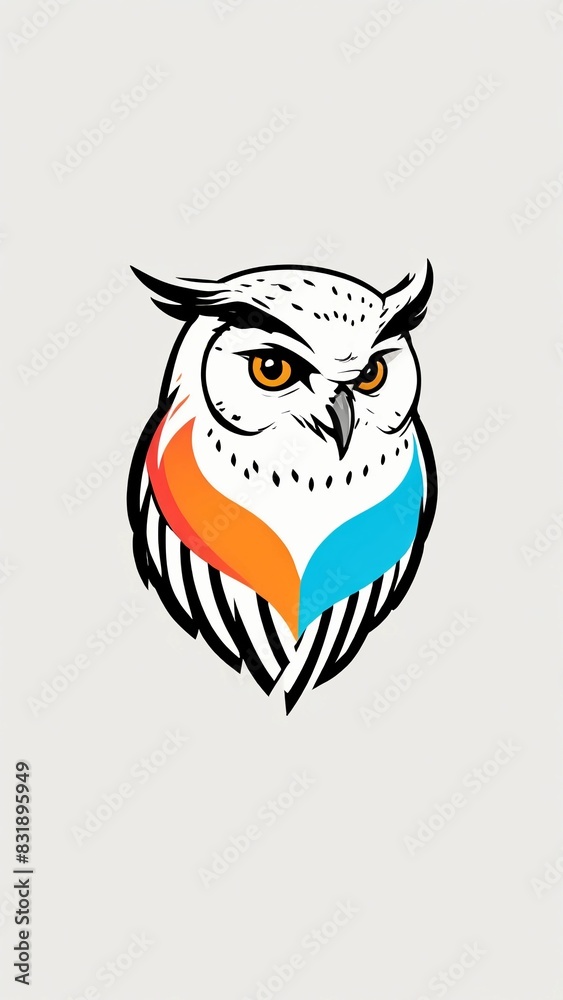 Fototapeta premium Vector icon owl on a branch