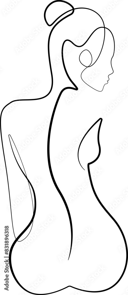 Abstract Woman Body Line Art Vector Drawing. Female Figure Minimalistic Style. Abstract Body Line Drawing Style. Modern Trendy Continuous Linear Art. Fashionable Print of Beauty Female Back Abstract Woman Body Line Art Vector Drawing. Female Figure Minimalistic Style. Abstract Body Line Drawing Style. Modern Trendy Continuous Linear Art. Fashionable Print of Beauty Female Back