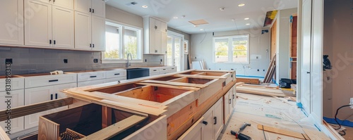Home kitchen renovation progress shot.