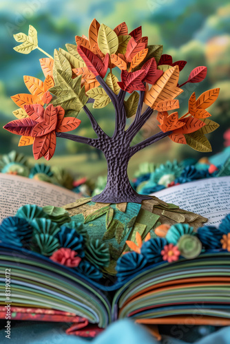 Create a mini storybook using paper craft techniques. Tell a heartwarming story