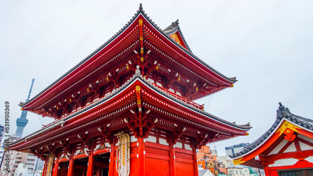 ASAKUSA,TOKYO,JAPAN - APRIL 2024 :the famous Asakusa Dera Sensoji is the oldest Buddhist temple in Tokyo. Originally founded in 645, it forms the center of the Asakusa district. ASAKUSA,TOKYO,JAPAN - APRIL 2024 :the famous Asakusa Dera Sensoji is the oldest Buddhist temple in Tokyo. Originally founded in 645, it forms the center of the Asakusa district.