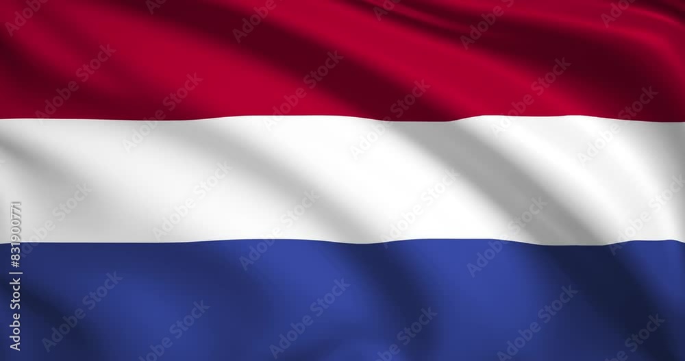 flag of the Netherlands. Netherlands flag background. 4k 60FPS flag of the Netherlands. Netherlands flag background. 4k 60FPS