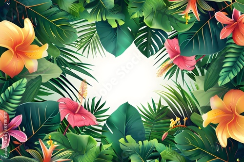 Tropical frame graphic resource background