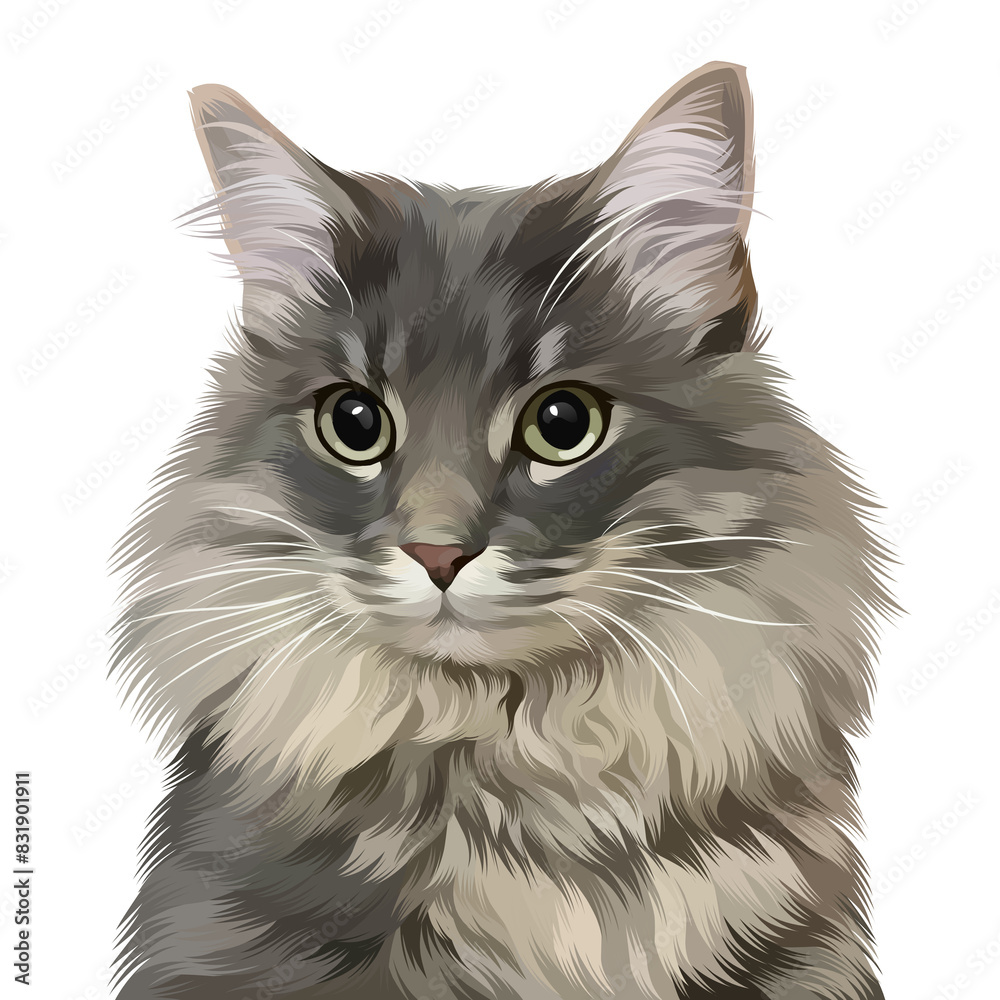 Obraz premium Colorful Detailed Cat Illusration