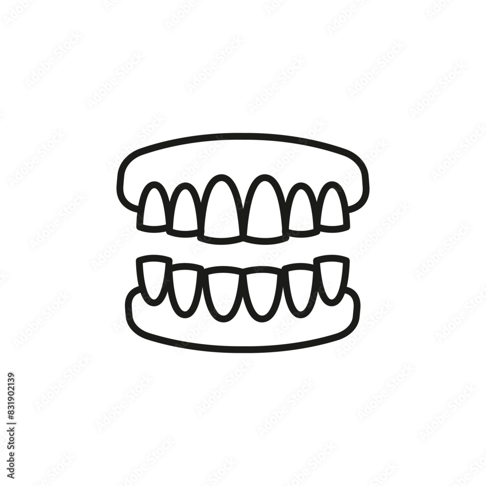 Teeth icon. A minimalistic design featuring a tooth with an X-mark, suitable for indicating dental issues or prohibited dental practices. Vector illustration Teeth icon. A minimalistic design featuring a tooth with an X-mark, suitable for indicating dental issues or prohibited dental practices. Vector illustration
