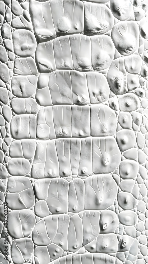Fototapeta premium Crocodile leather skin white texture background