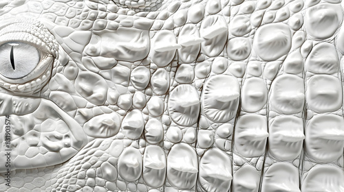 Crocodile leather skin white texture background