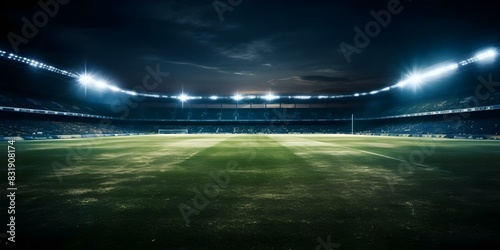 Blurry 3D night sports stadium lights in football and cricket background. Concept 3D Visual Effects  Night Sports Stadium  Blurry Lights  Football  Cricket