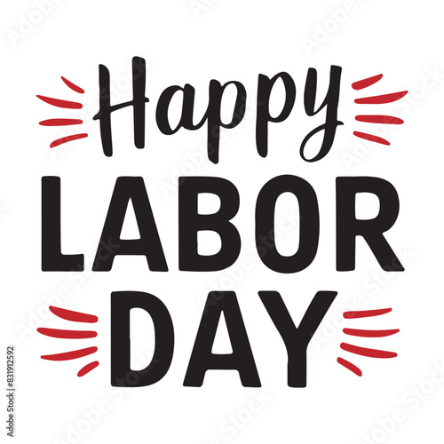 happy labor day typography or caligraphy