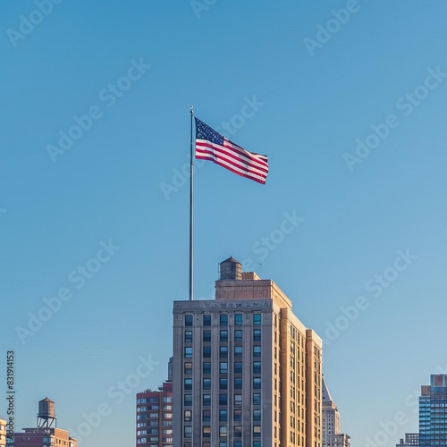 American flag flying