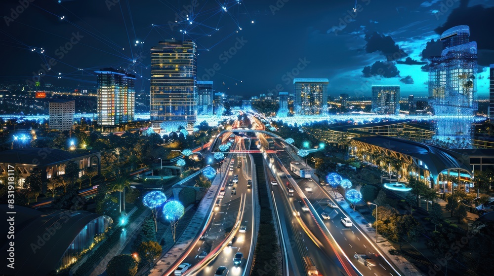 Fototapeta premium advanced communication global internet network