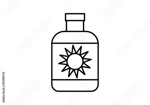 Icono negro de crema de sol