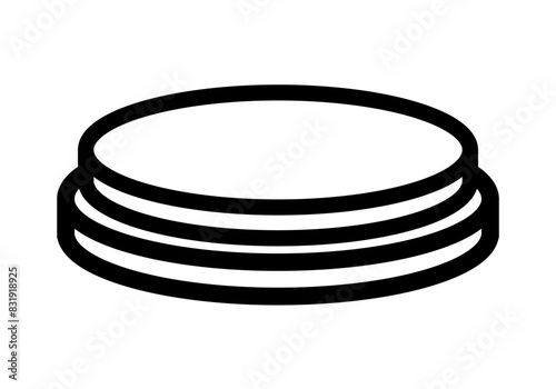 Icono negro de escenario circular de plataformas