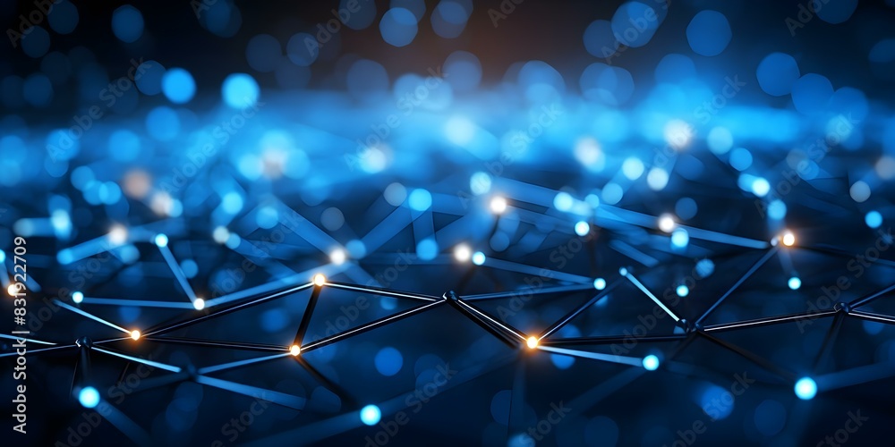 Blue abstract background symbolizes technologys vast potential and network connections visually. Concept Technology, Blue Abstract, Network Connections, Potential, Visual Representation Blue abstract background symbolizes technologys vast potential and network connections visually. Concept Technology, Blue Abstract, Network Connections, Potential, Visual Representation
