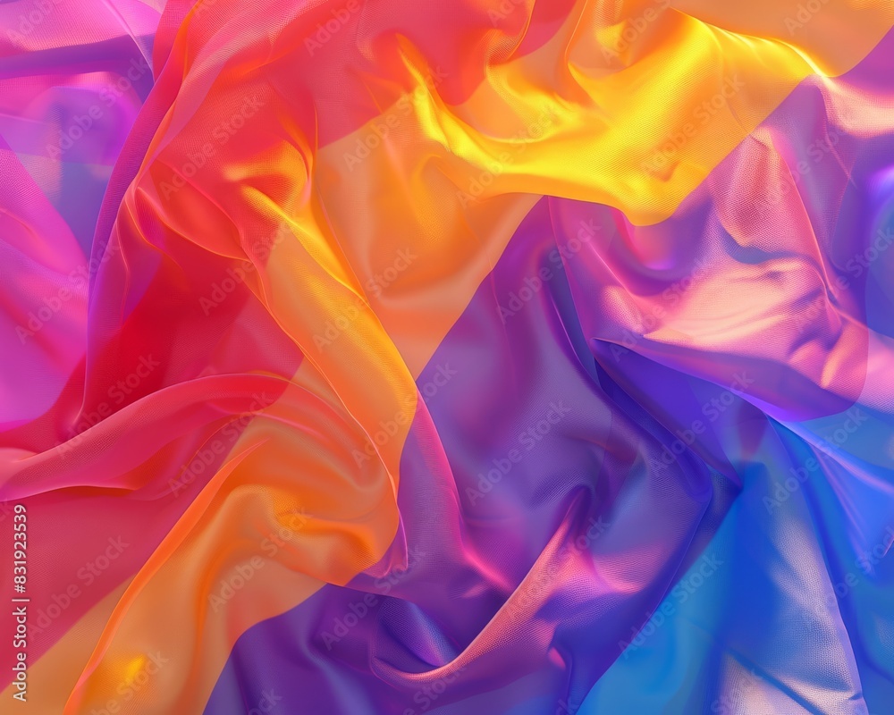 Obraz premium Craft a digital CG 3D rendition of the Pride flag up close